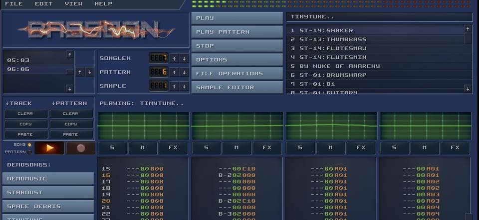 Amiga mod music online: Bassoon Tracker