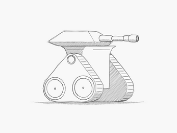 tank procedural generator with cross hatch drawing style