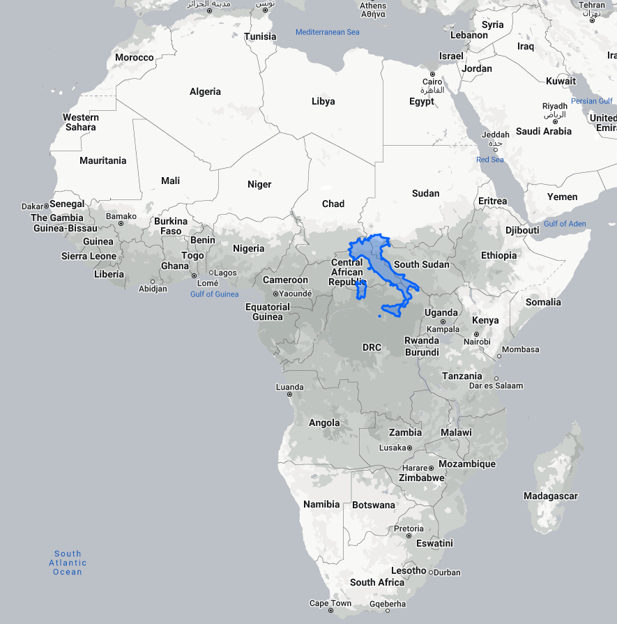 africa, states quiz and true size