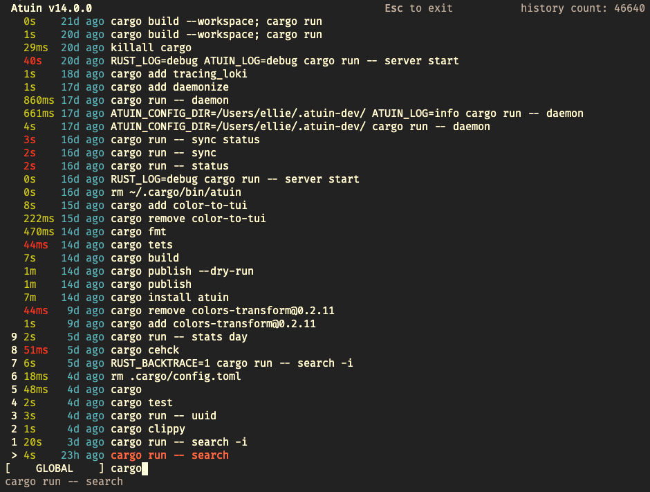 atuin command line magic history