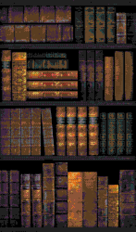 bookshelf pixel art