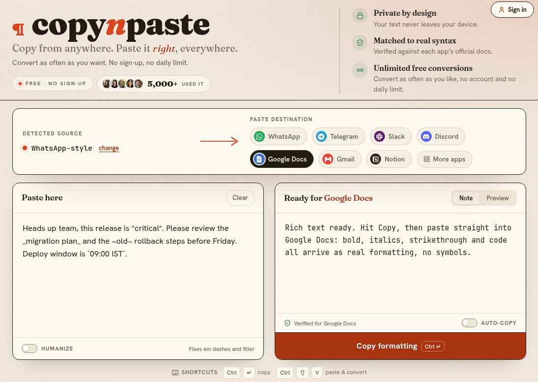 copy n paste