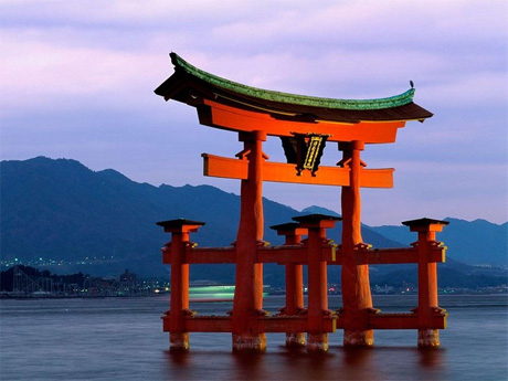 itsukushima torii shrine tempio