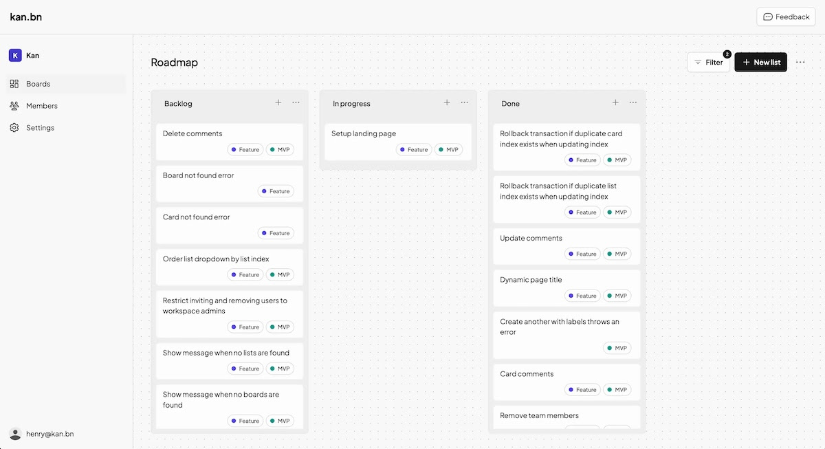 Kanban FOSS tool kan.bn