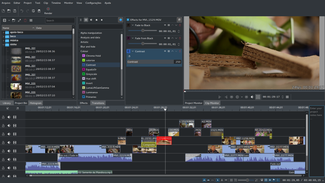 kdenlive non linear video editor