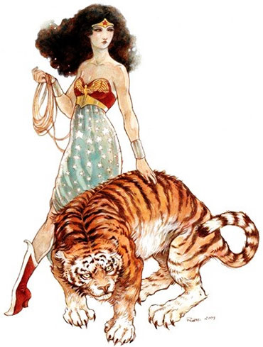 Rebecca Guay Wonder Woman and tiger