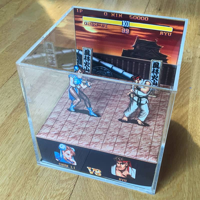 street fighter 2 cube diorama