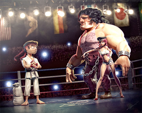 Victor Hugo 3d art street fighter